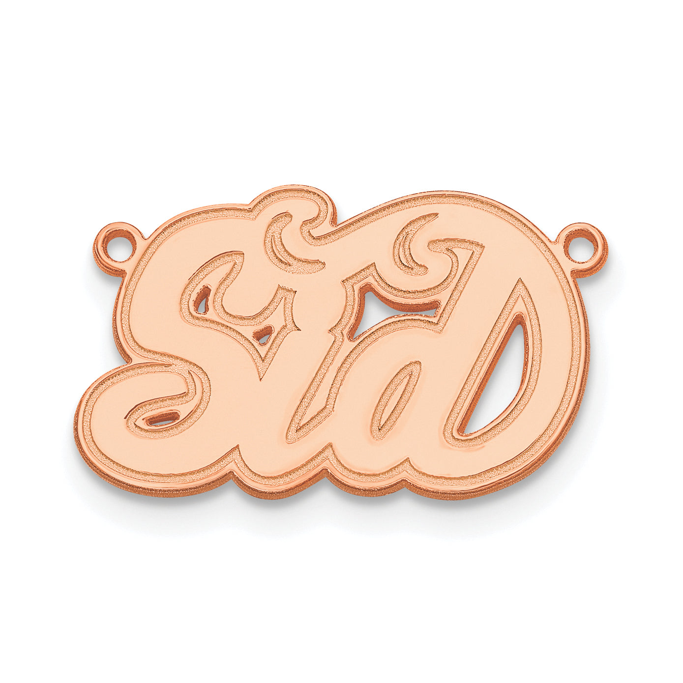 Sterling Silver Rose Gold plated Etched Name Plate