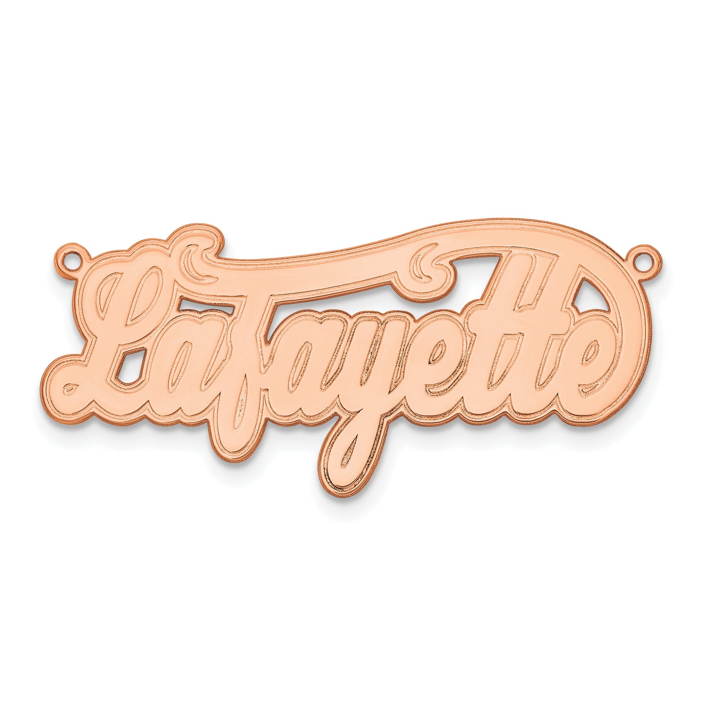 Sterling Silver Rose Gold plated Etched Name Plate