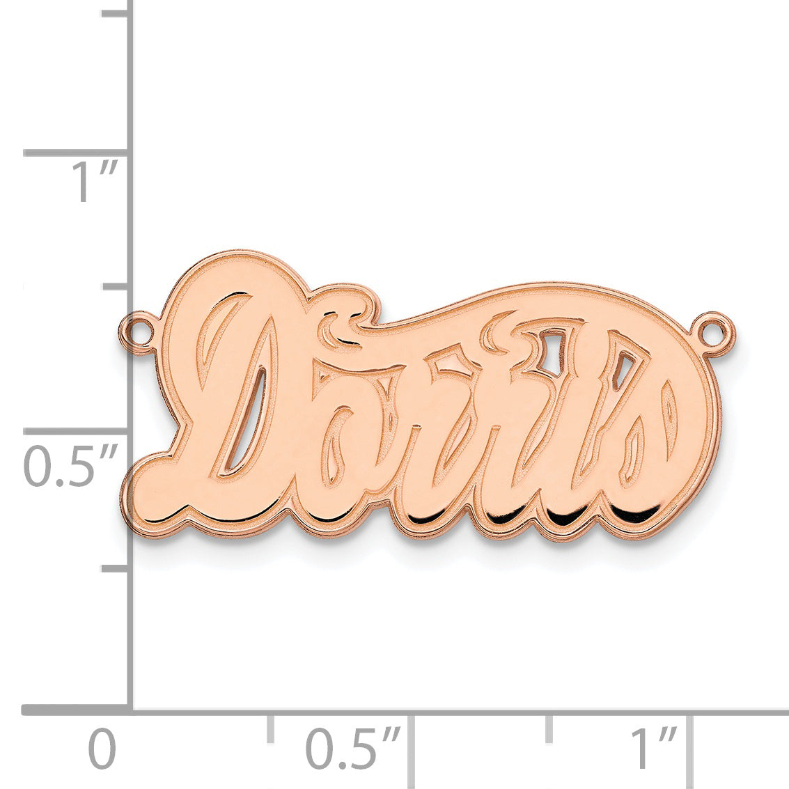 Sterling Silver Rose Gold plated Etched Name Plate