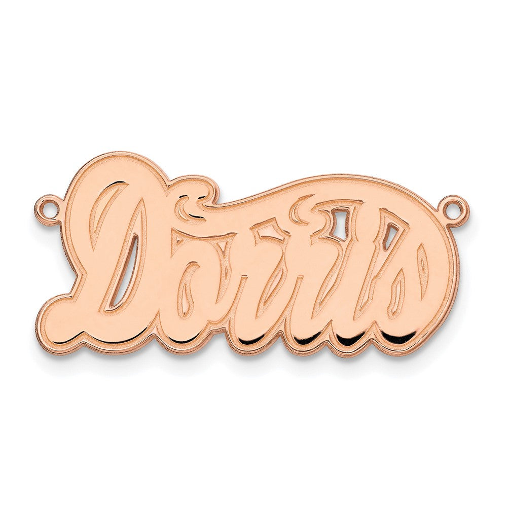 Sterling Silver Rose Gold plated Etched Name Plate