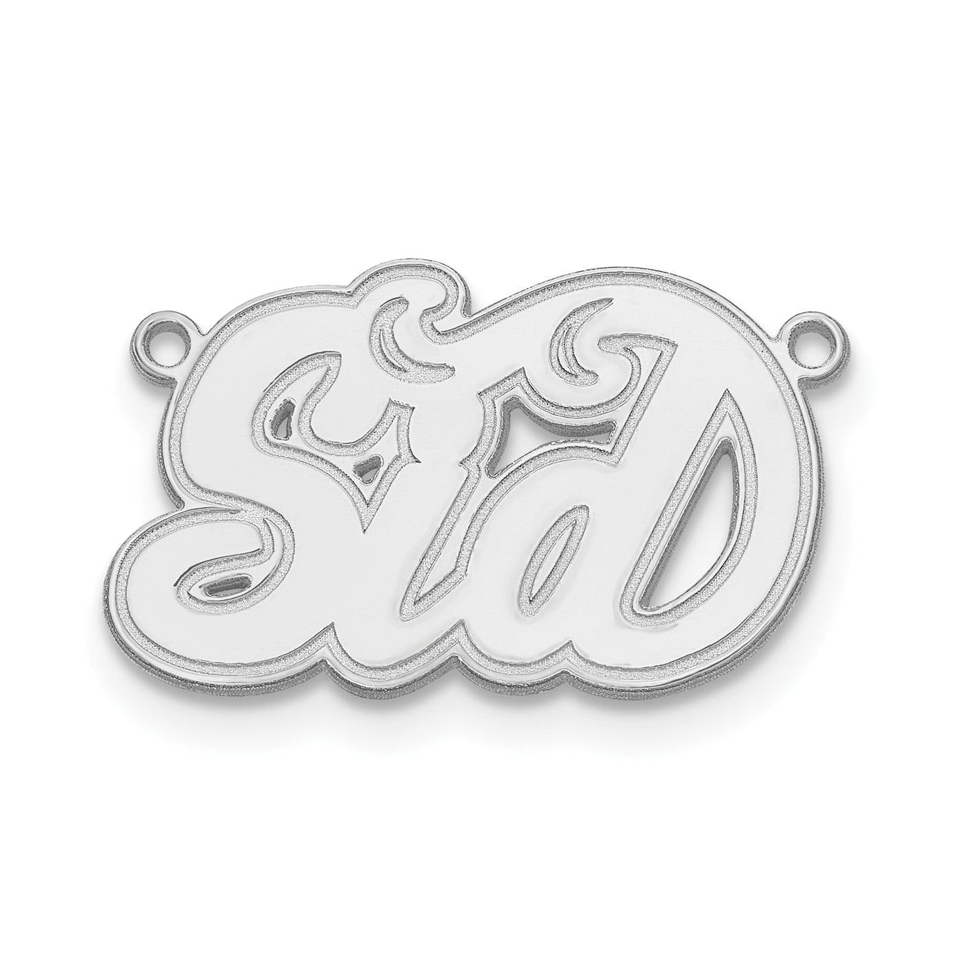 10K White Gold Etched Name Plate