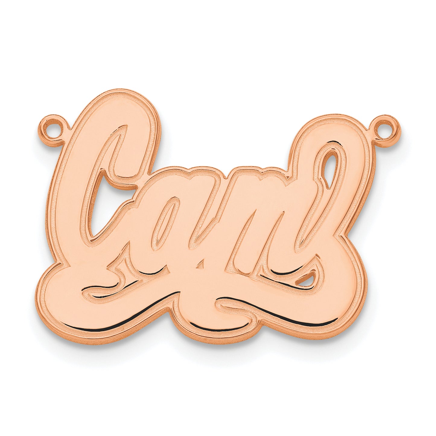 Sterling Silver Rose Gold plated Etched Name Plate