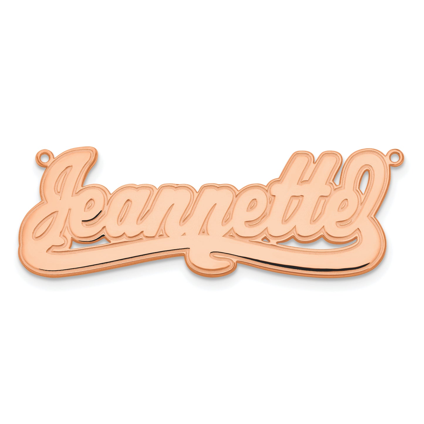 Sterling Silver Rose Gold plated Etched Name Plate