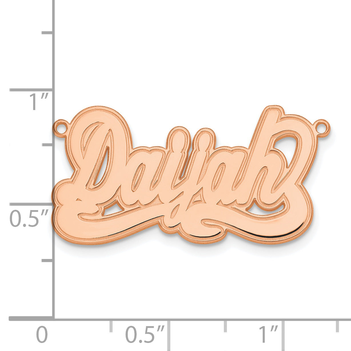 Sterling Silver Rose Gold plated Etched Name Plate