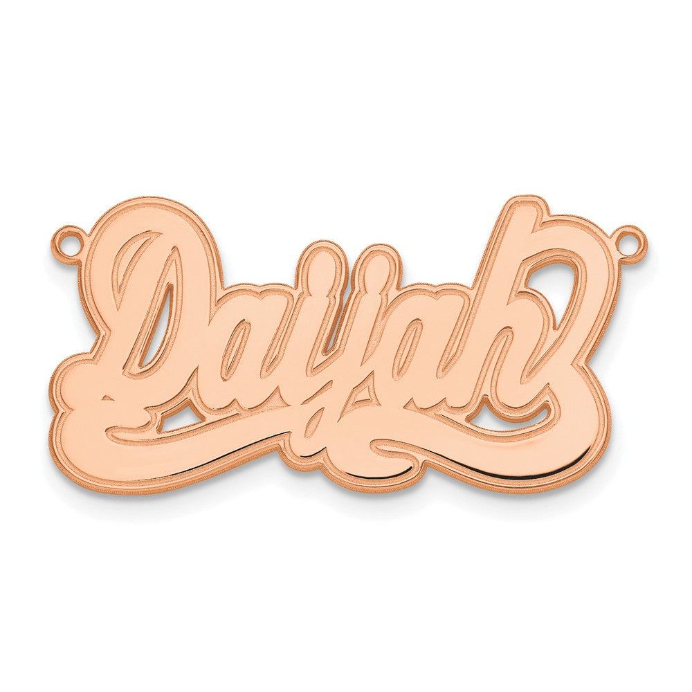 Sterling Silver Rose Gold plated Etched Name Plate