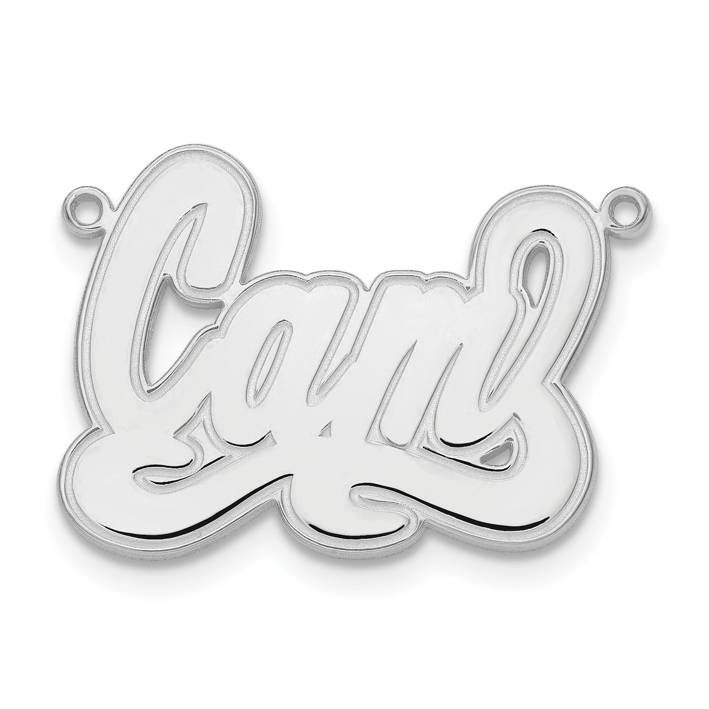 Sterling Silver Rhodium plated Etched Name Plate