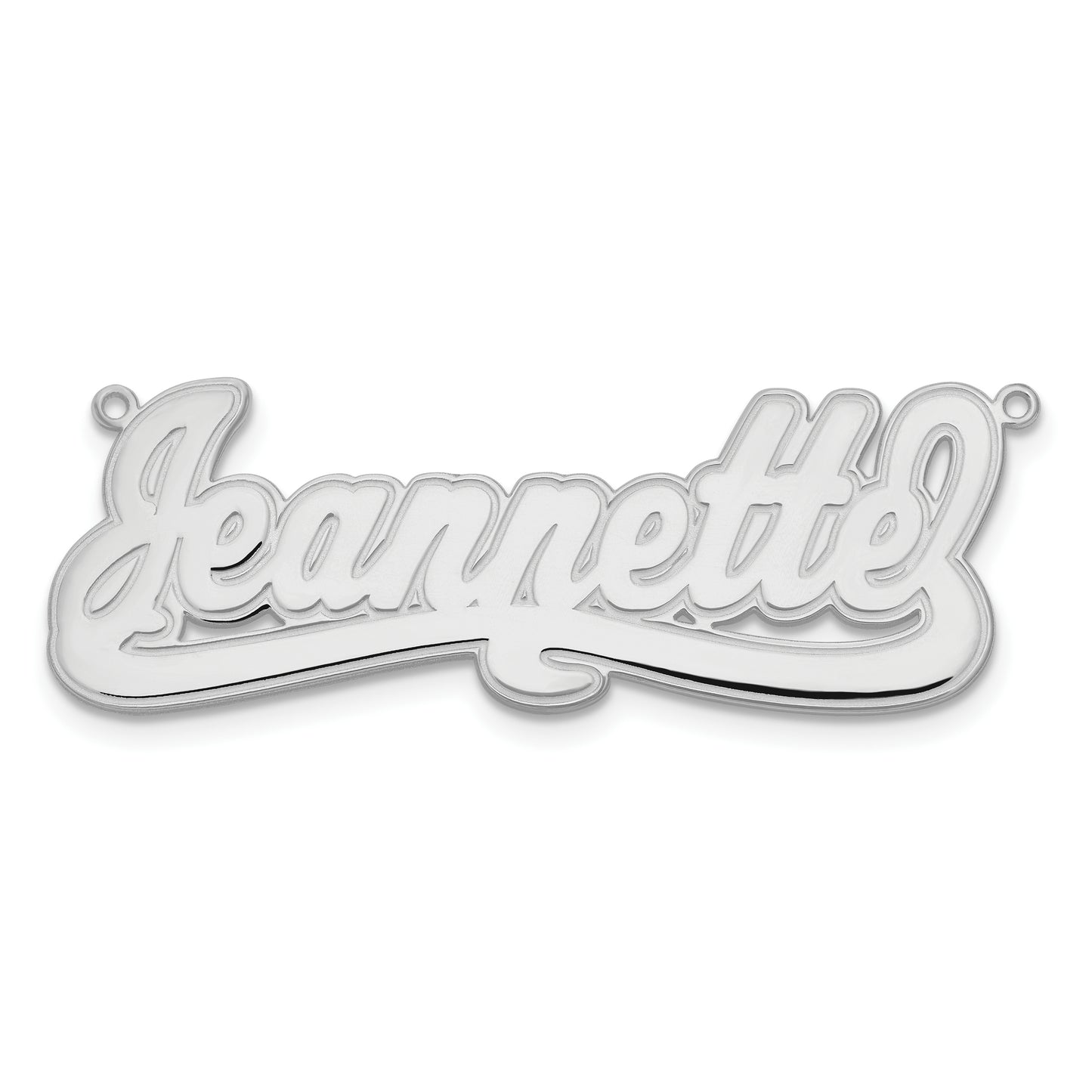 Sterling Silver Rhodium plated Etched Name Plate