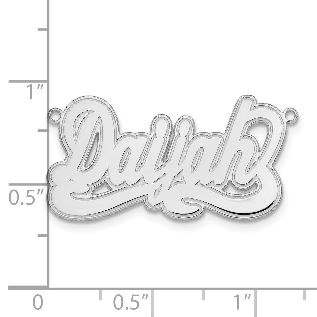 Sterling Silver Rhodium plated Etched Name Plate