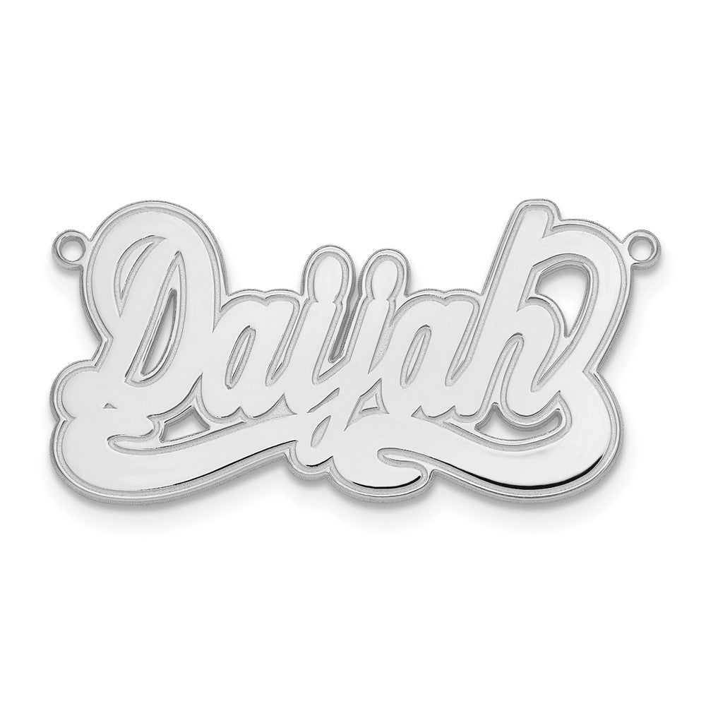 Sterling Silver Rhodium plated Etched Name Plate