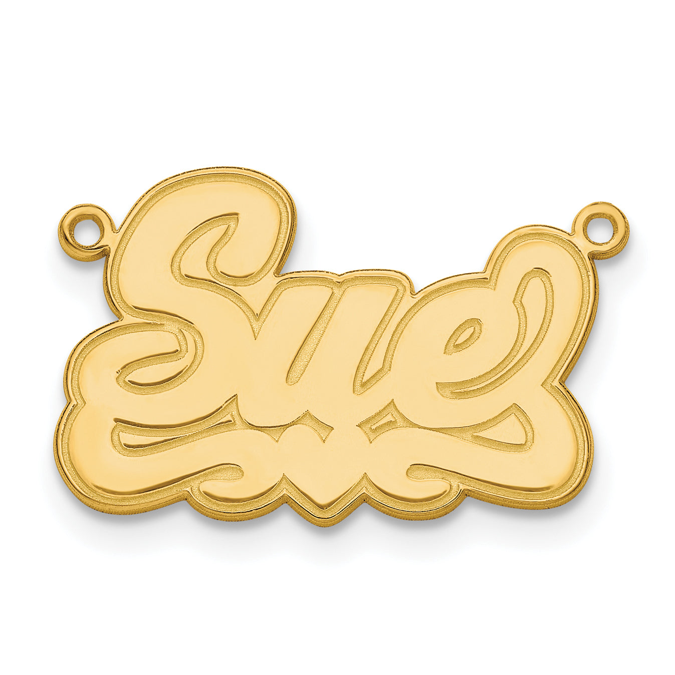 14K Yellow Gold Etched Heart Name Plate