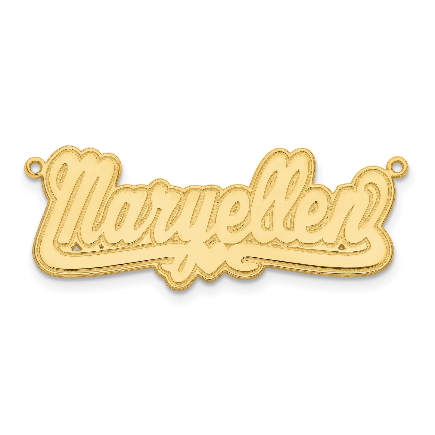 Sterling Silver Gold plated Etched Heart Name Plate