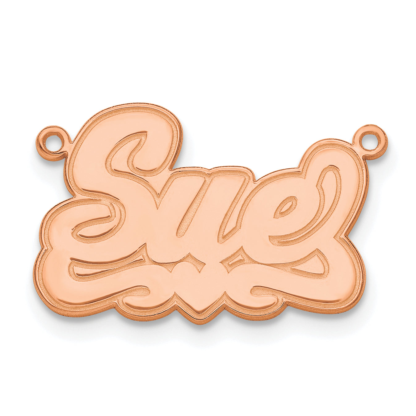 14K Rose Gold Etched Heart Name Plate