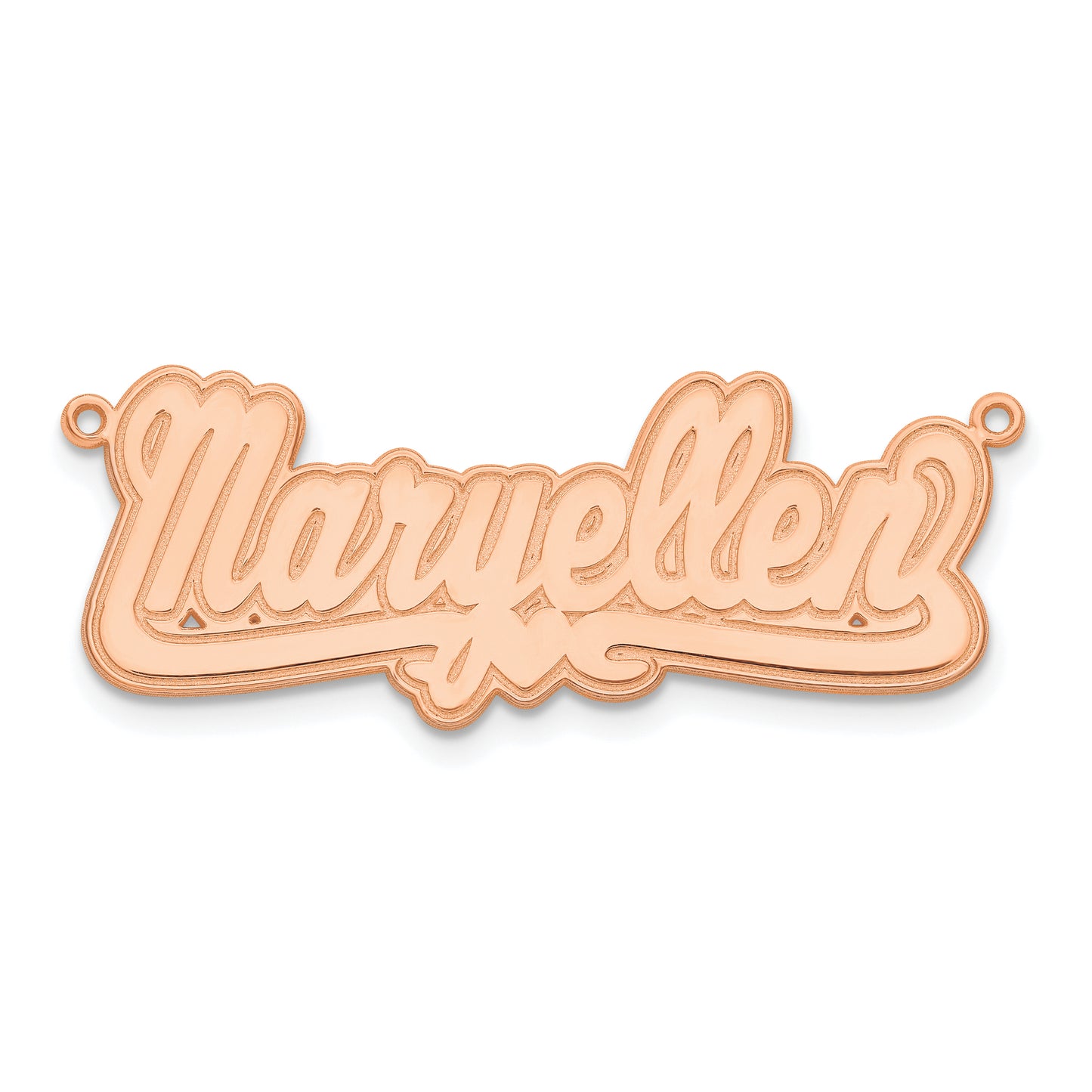 Sterling Silver Rose Gold plated Etched Heart Name Plate