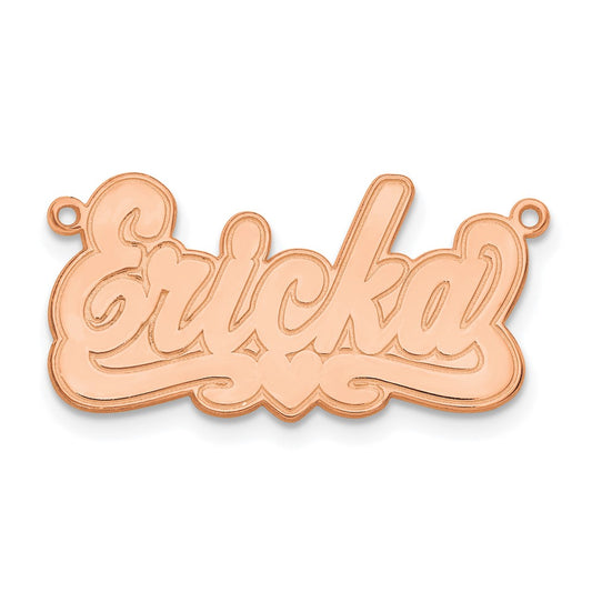 14K Rose Gold Etched Heart Name Plate