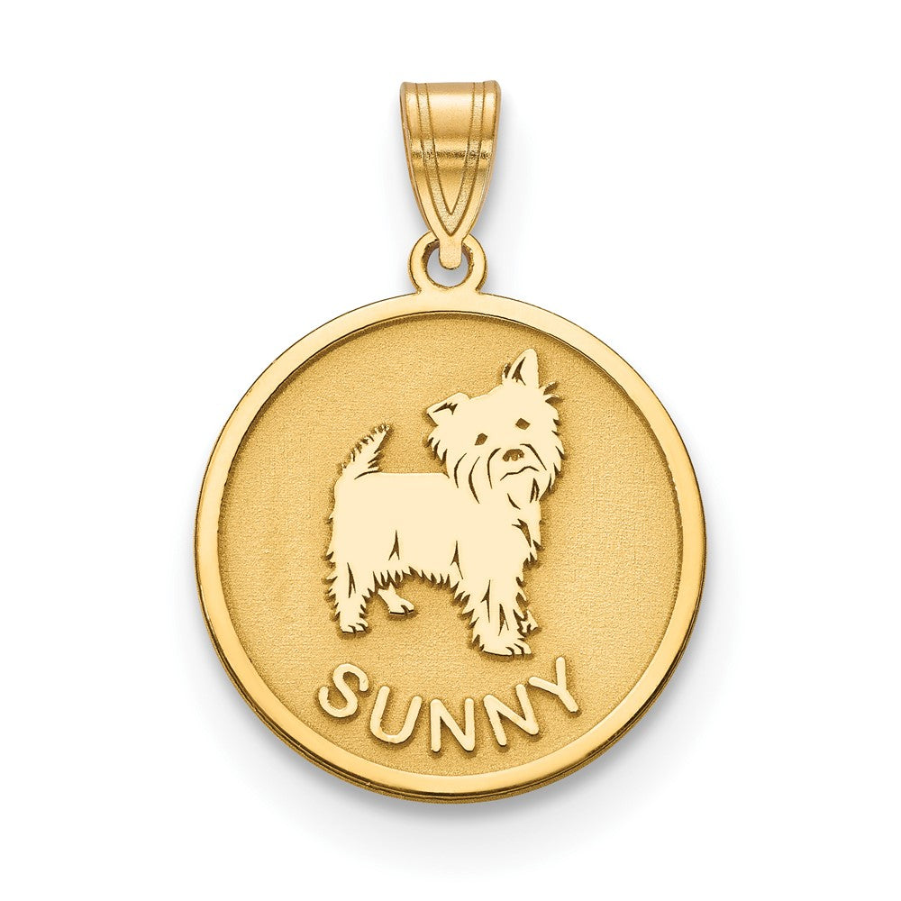 Sterling Silver Gold plated Personalized Dog Pendant