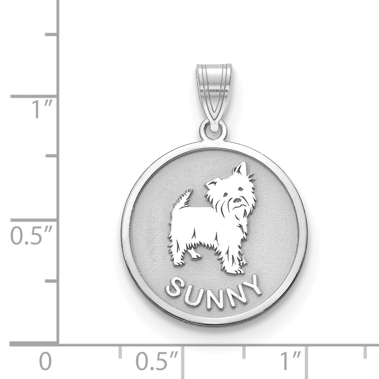 14K White Gold Personalized Dog Pendant