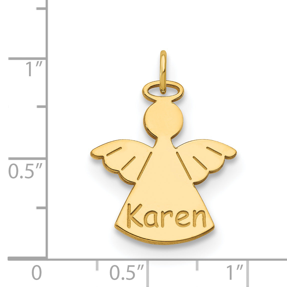 Sterling Silver Gold plated Personalized Angel Charm