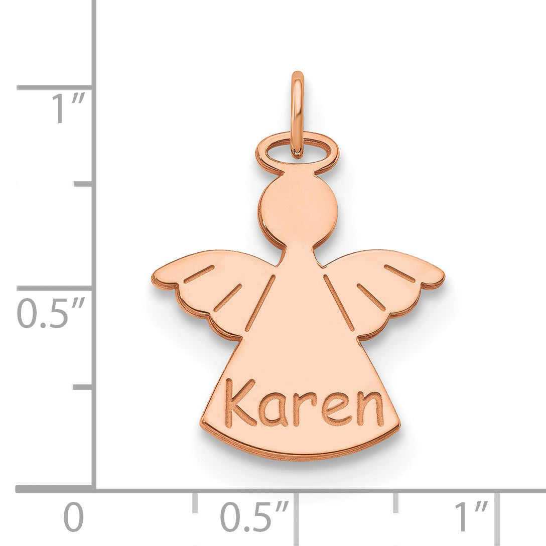 Sterling Silver Rose Gold plated Personalized Angel Charm