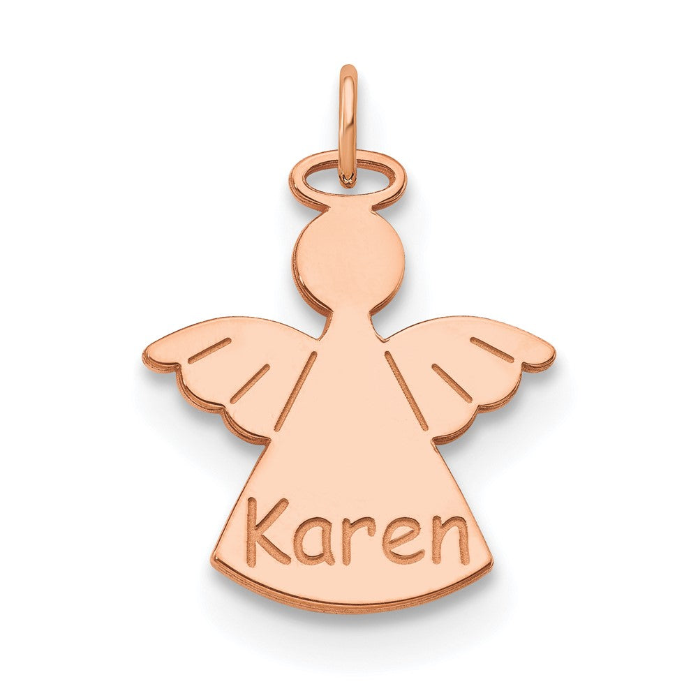 Sterling Silver Rose Gold plated Personalized Angel Charm