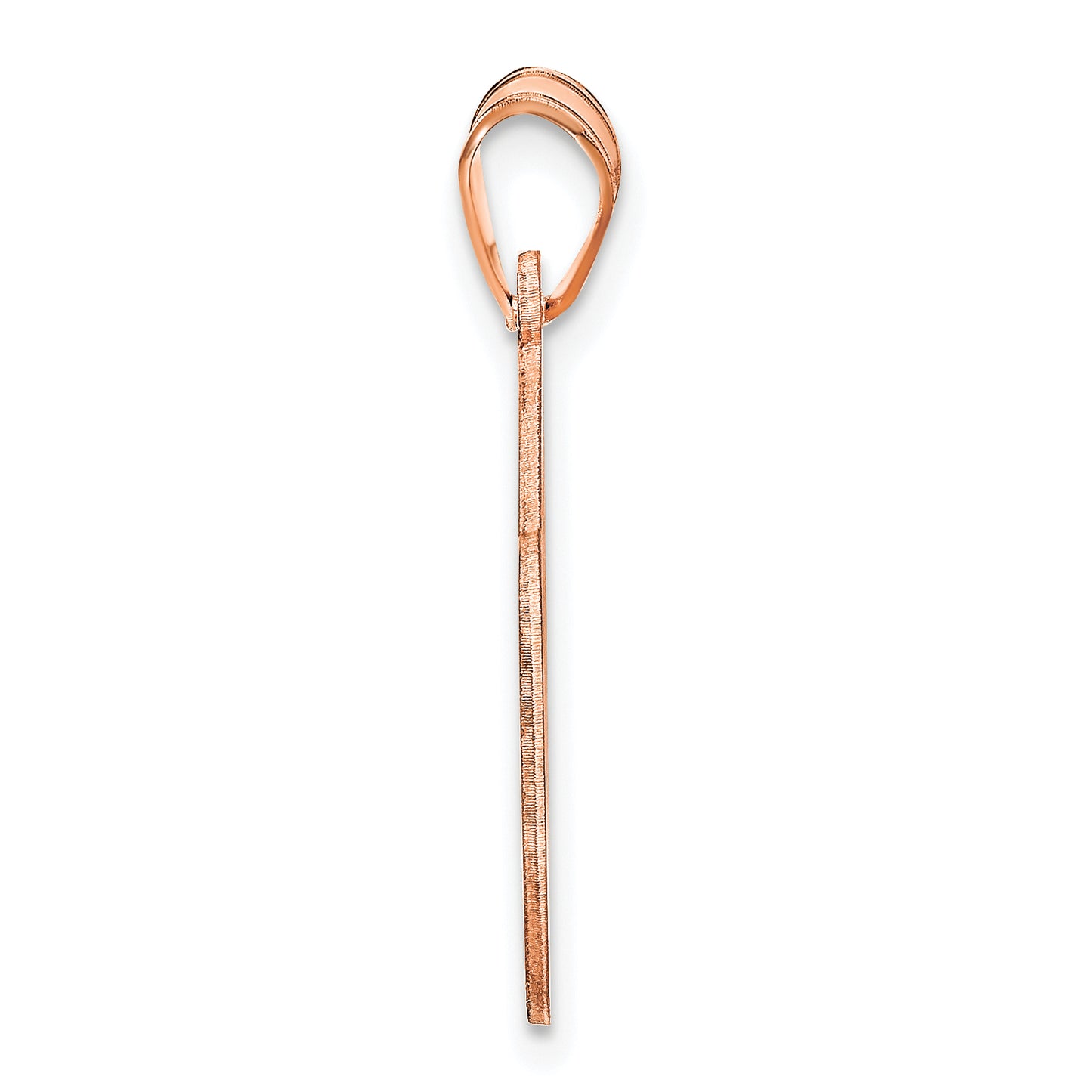 14K Rose Gold Curved Name Plate Pendant