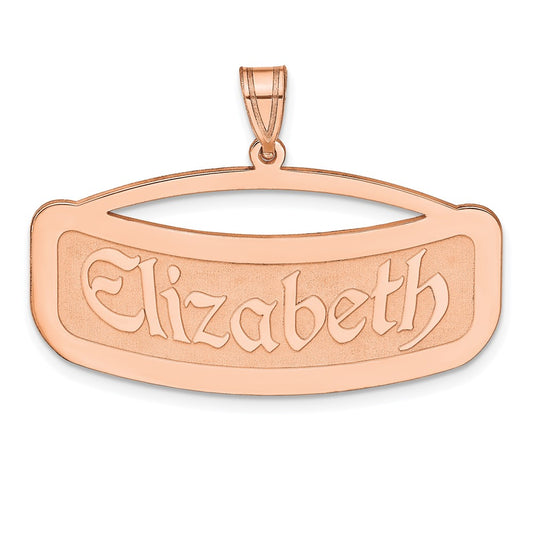 14K Rose Gold Curved Name Plate Pendant