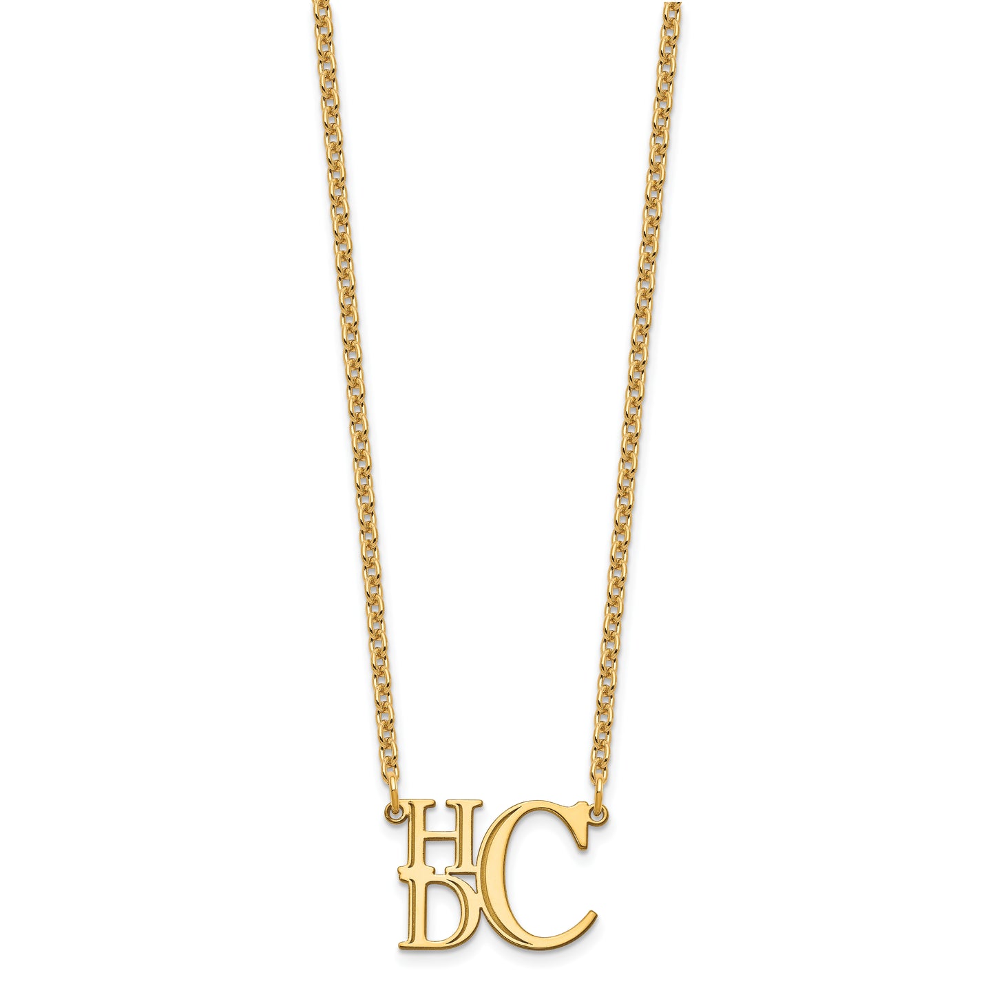 Sterling Silver Gold plated Semi Stacked Monogram Necklace
