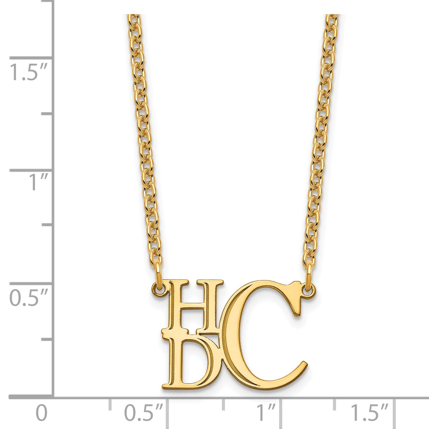 Sterling Silver Gold plated Semi Stacked Monogram Necklace