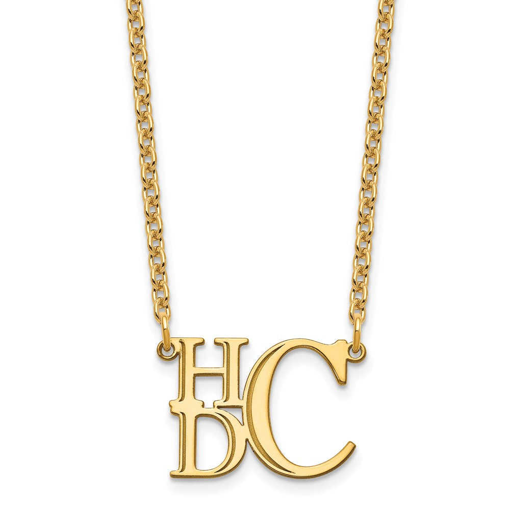 Sterling Silver Gold plated Semi Stacked Monogram Necklace