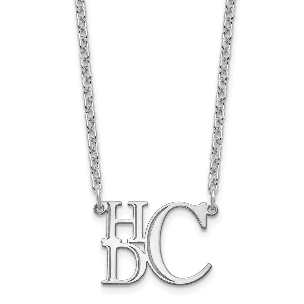 Sterling Silver Rhodium plated Semi Stacked Monogram Necklace