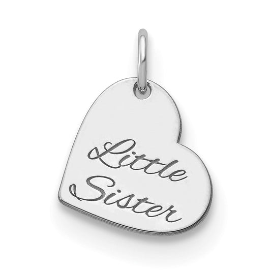 10K White Gold Small Personalized Heart Charm