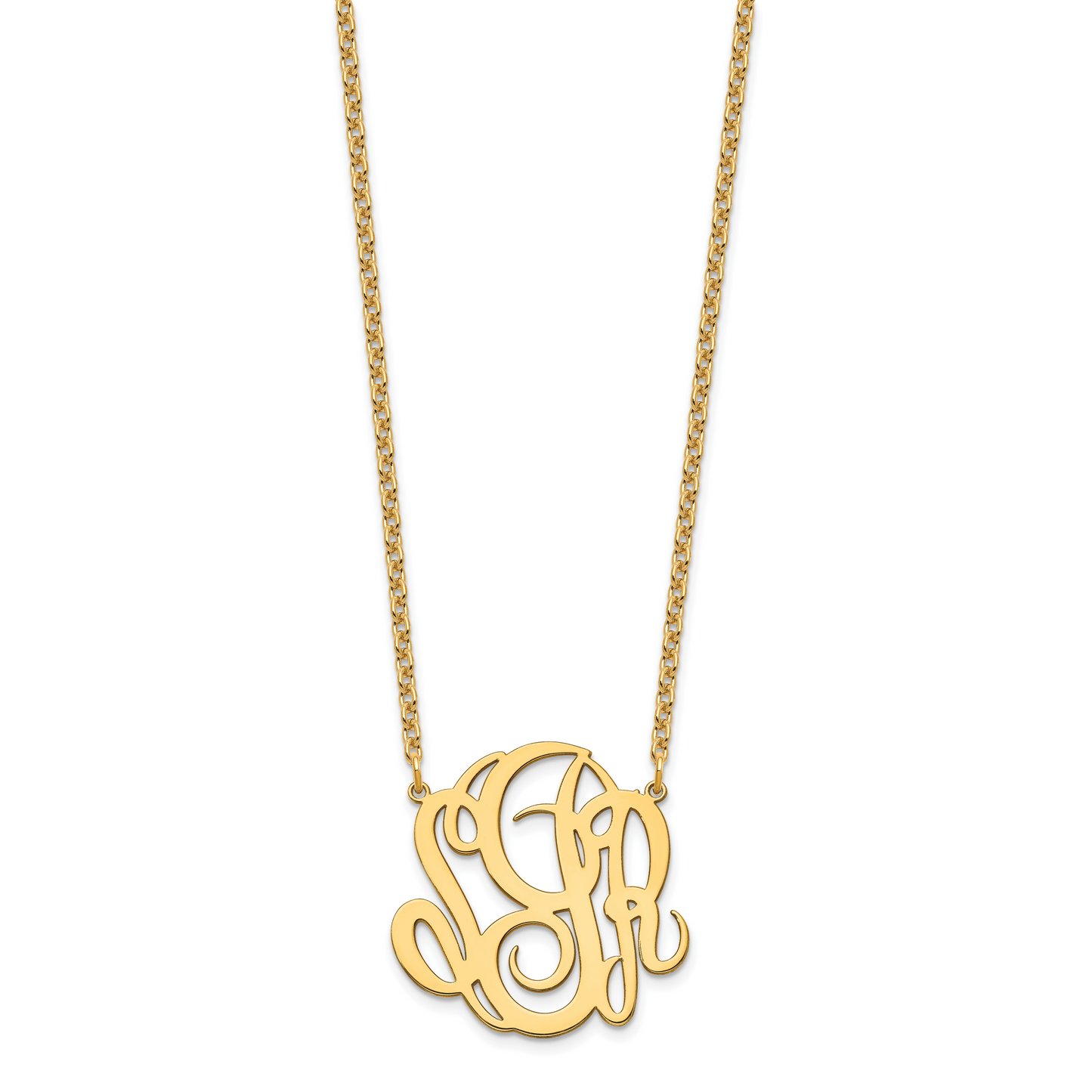 Sterling Silver Gold plated Monogram Necklace