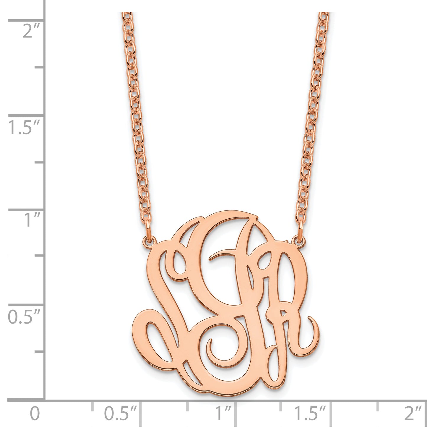 Sterling Silver Rose Gold plated Monogram Necklace
