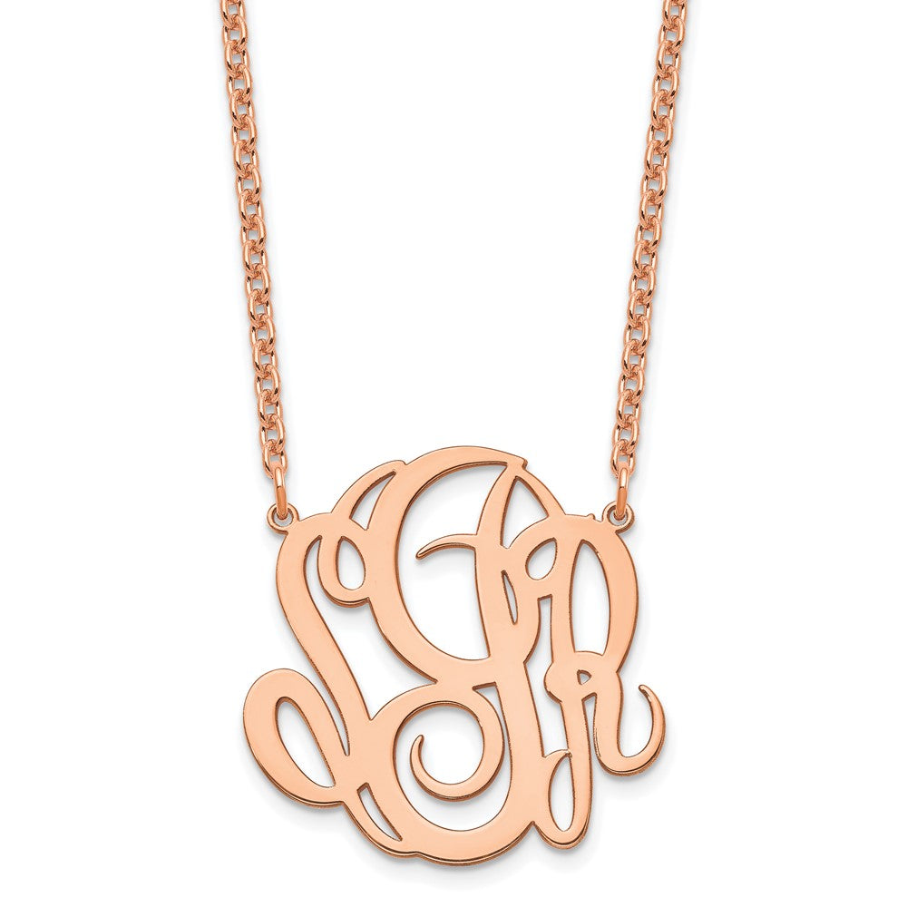 Sterling Silver Rose Gold plated Monogram Necklace