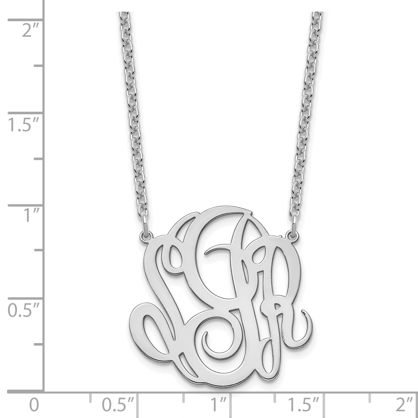 Sterling Silver Rhodium plated Monogram Necklace