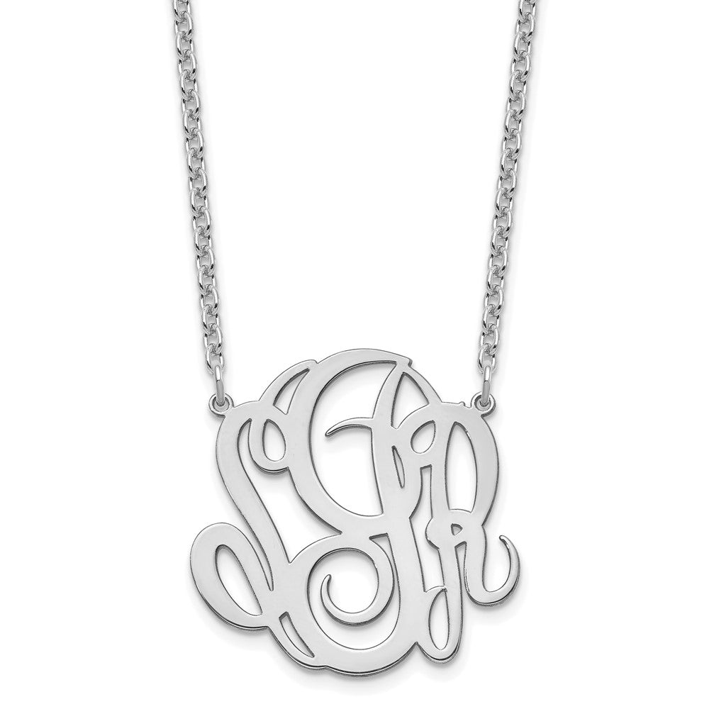 Sterling Silver Rhodium plated Monogram Necklace