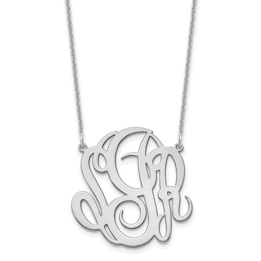 10K White Gold Monogram Necklace