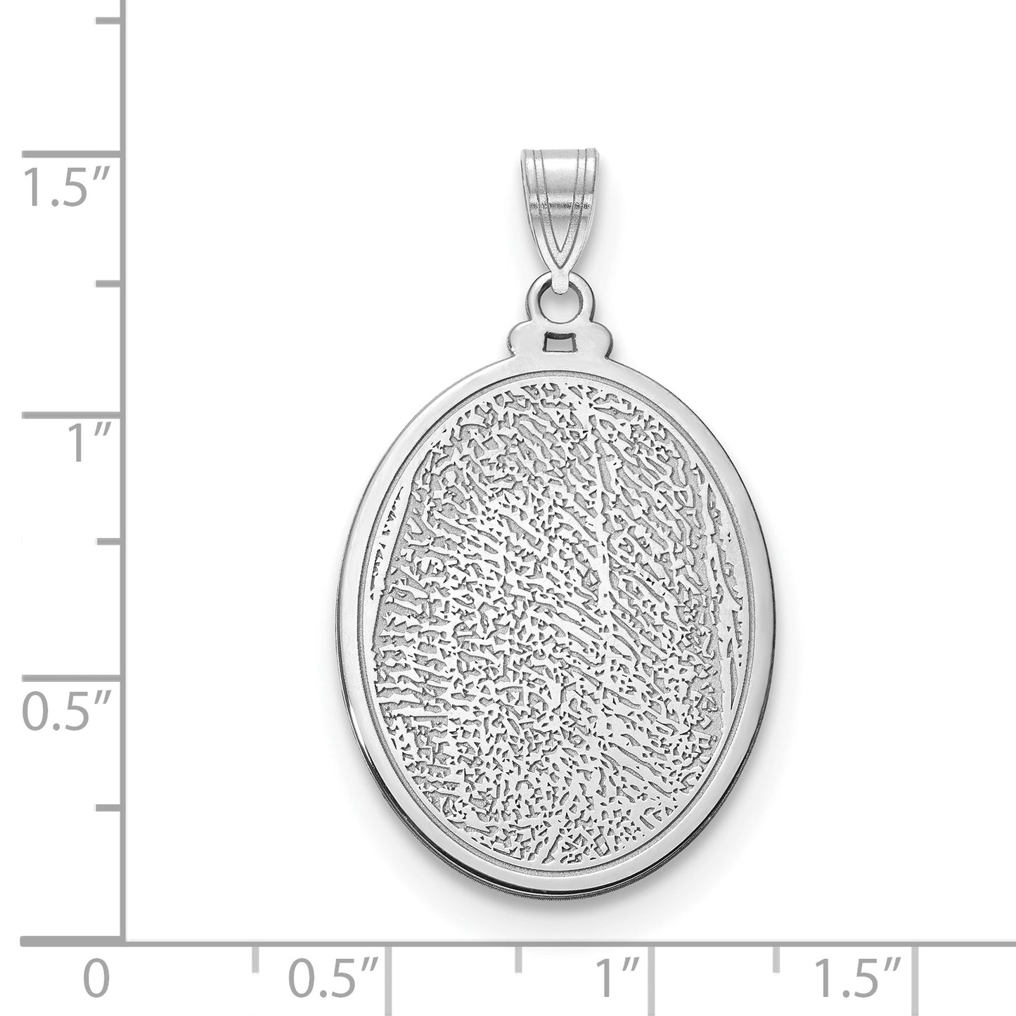 Sterling Silver Rhodium plated Oval Fingerprint Pendant