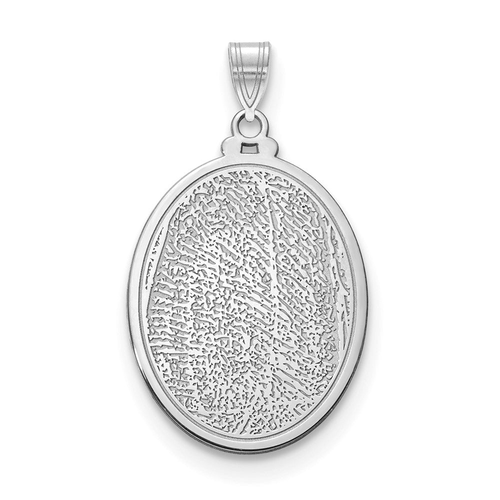 Sterling Silver Rhodium plated Oval Fingerprint Pendant