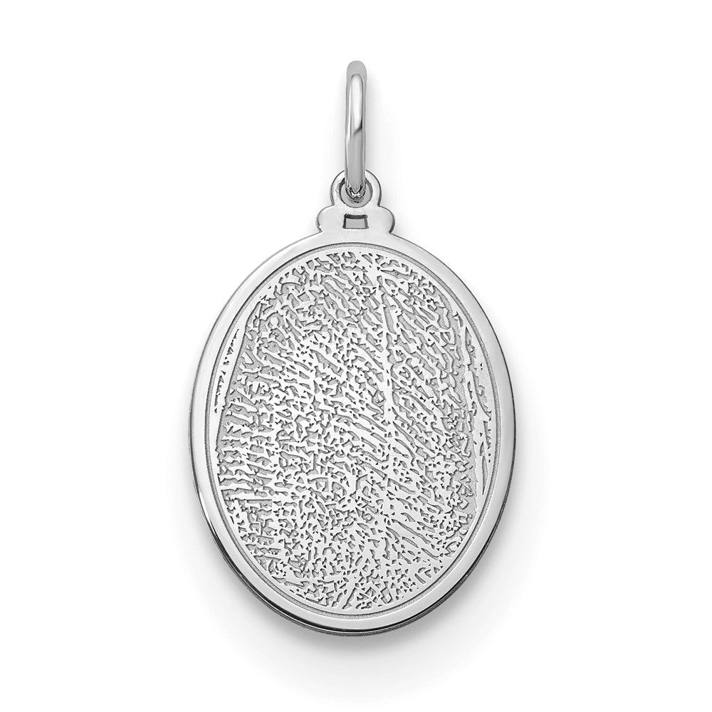 14K White Gold Small Fingerprint Charm