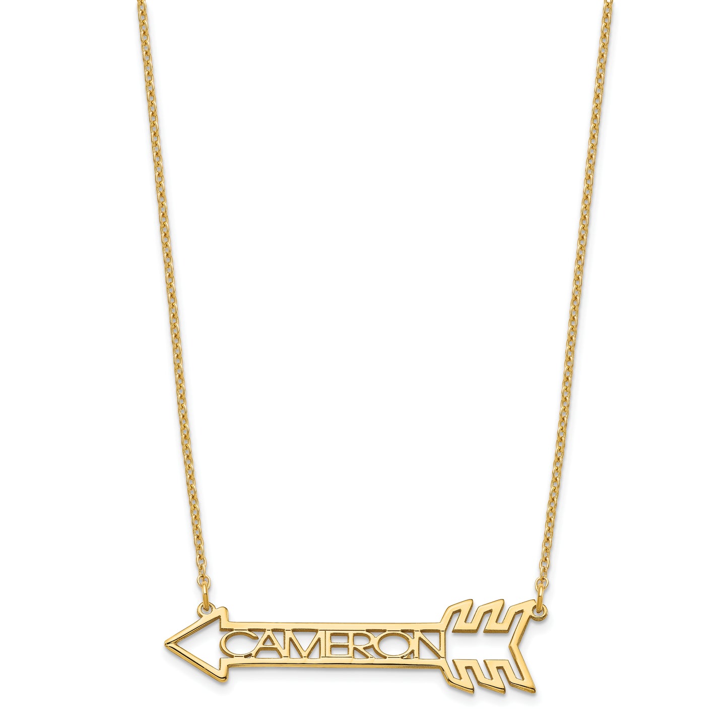 Sterling Silver Gold plated Personalized Arrow Necklace
