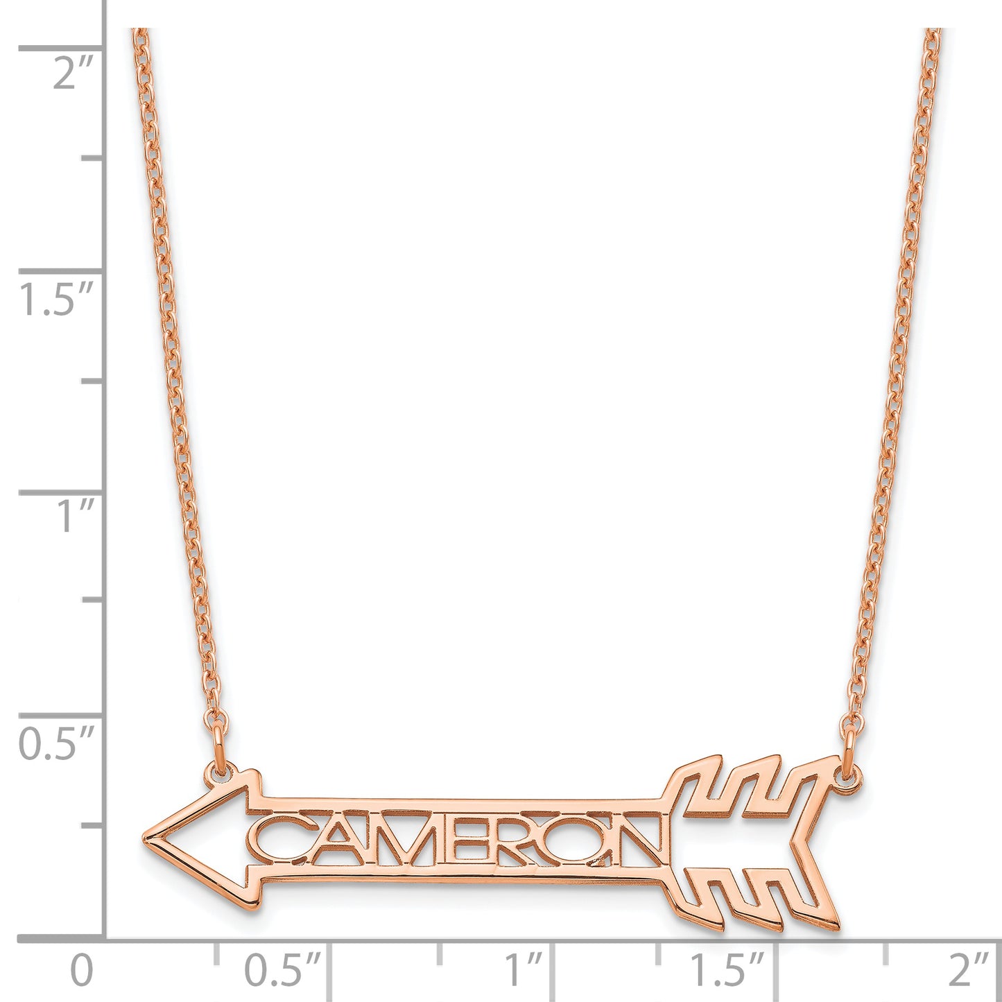Sterling Silver Rose Gold plated Personalized Arrow Necklace