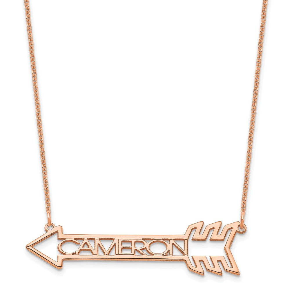 14K Rose Gold Personalized Arrow Necklace