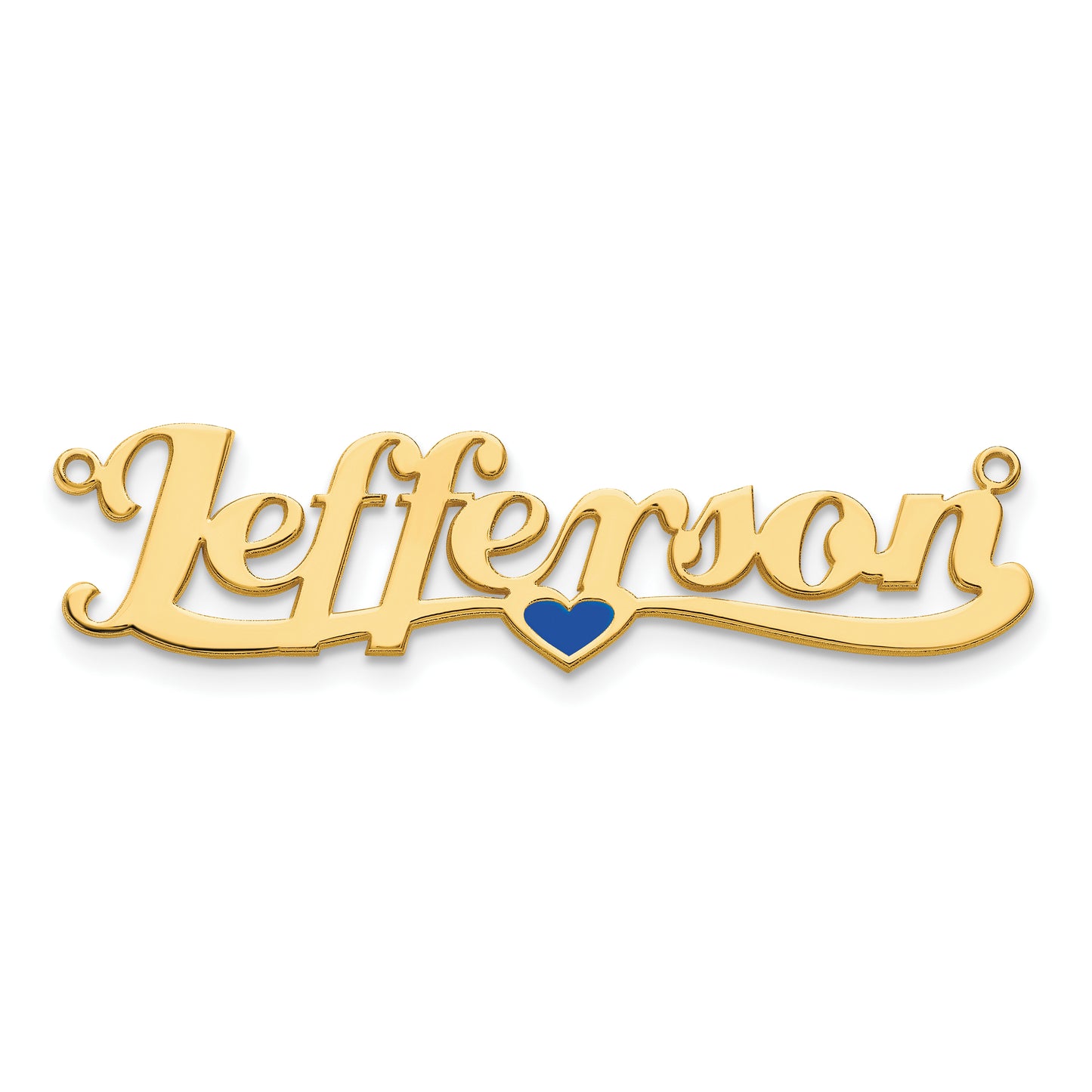 Sterling Silver Gold plated Enameled Heart Name Plate
