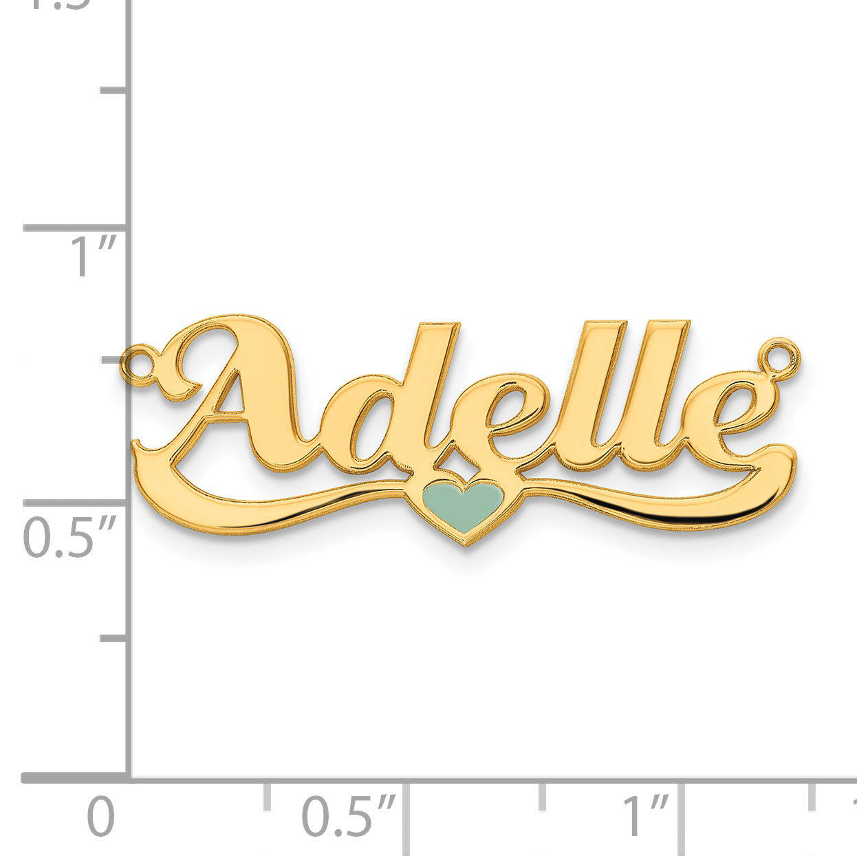14K Rose Enameled Heart Name Plate