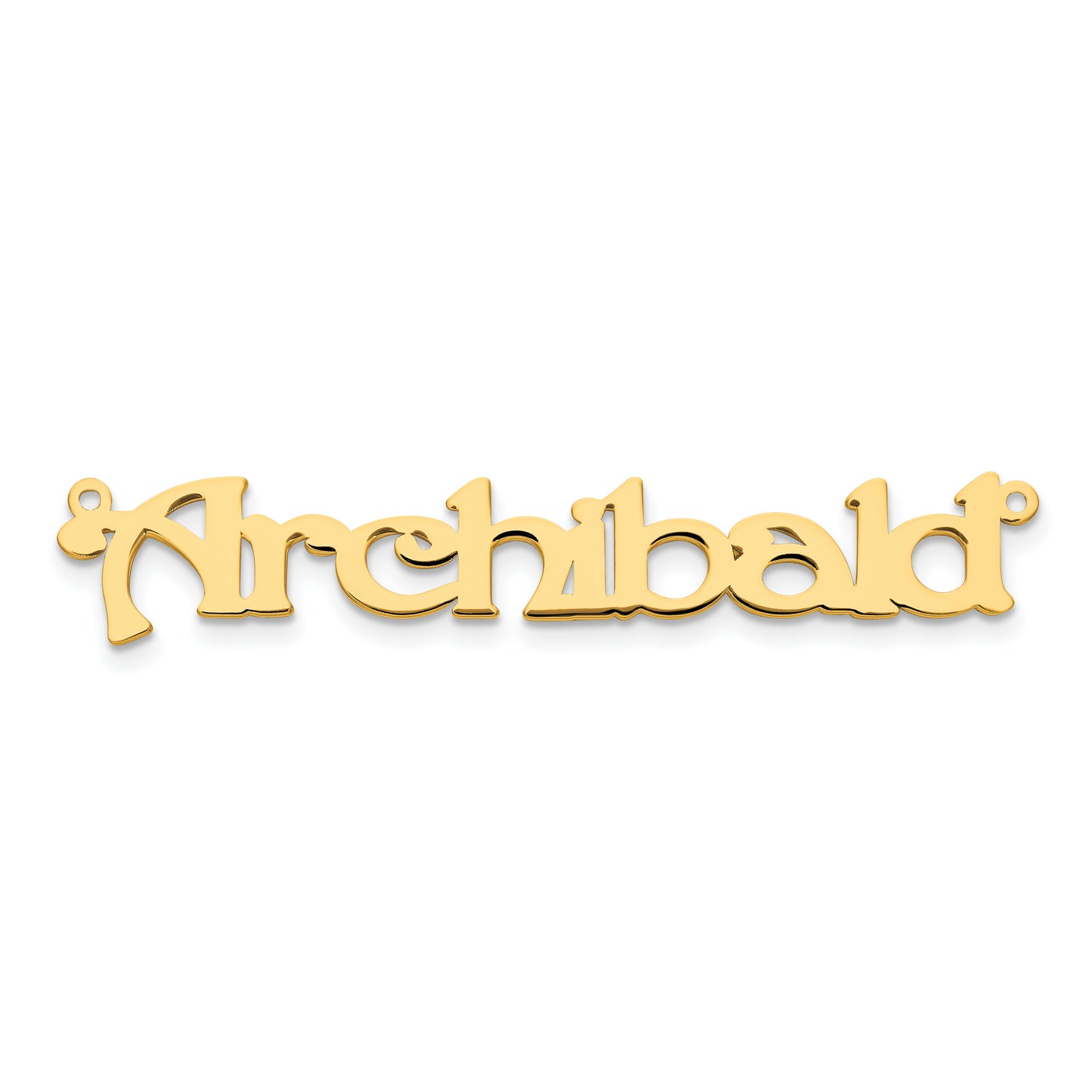 Sterling Silver Gold plated Polished Bouquet Font Name Plate
