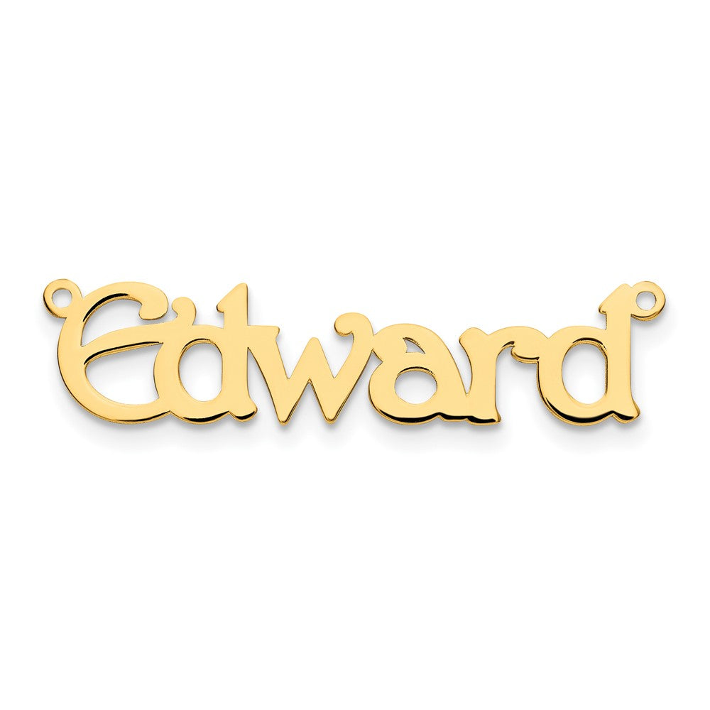 Sterling Silver Gold plated Polished Bouquet Font Name Plate