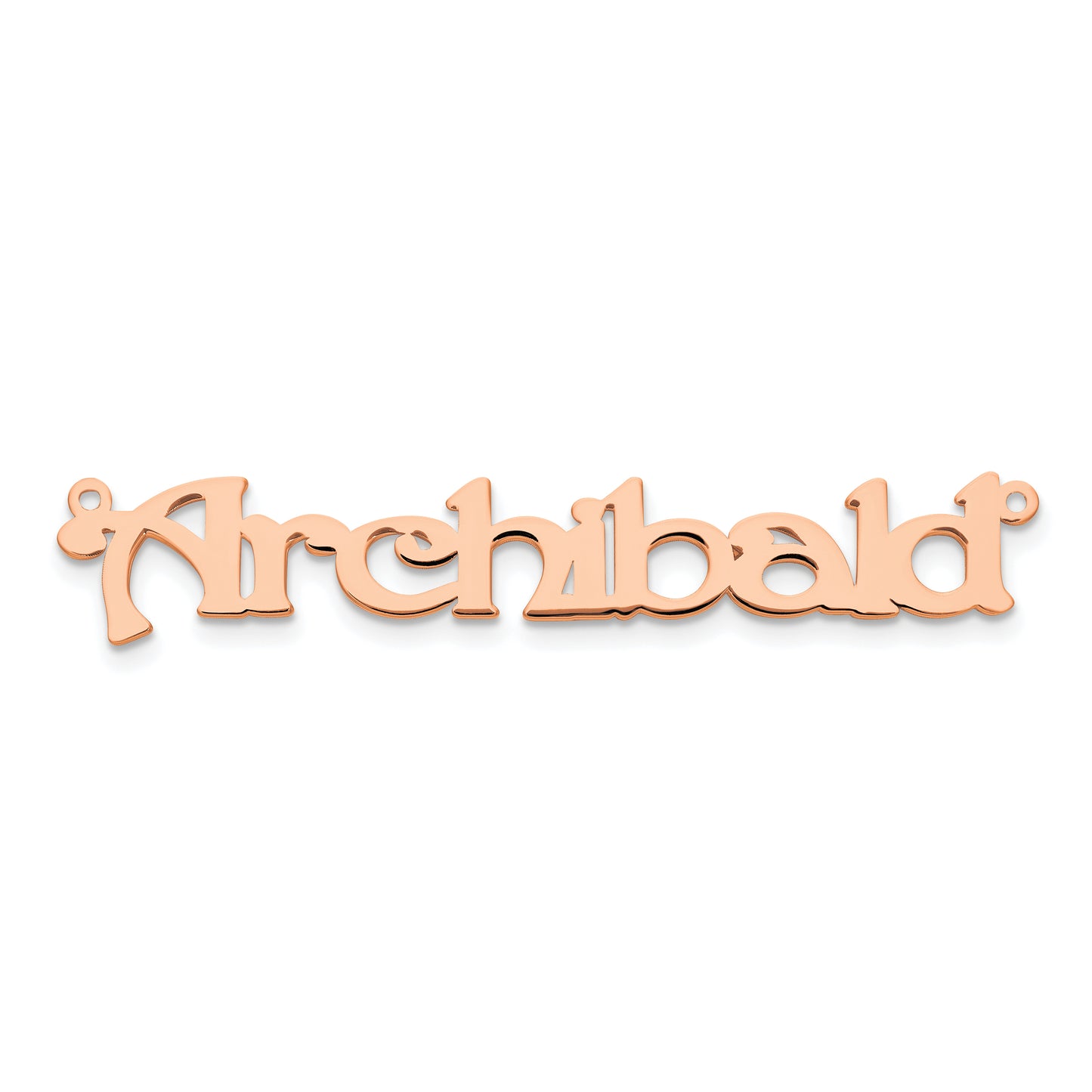 14K Rose Gold Polished Bouquet Font Name Plate