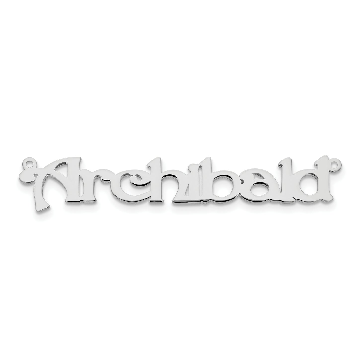 14K White Gold Polished Bouquet Font Name Plate