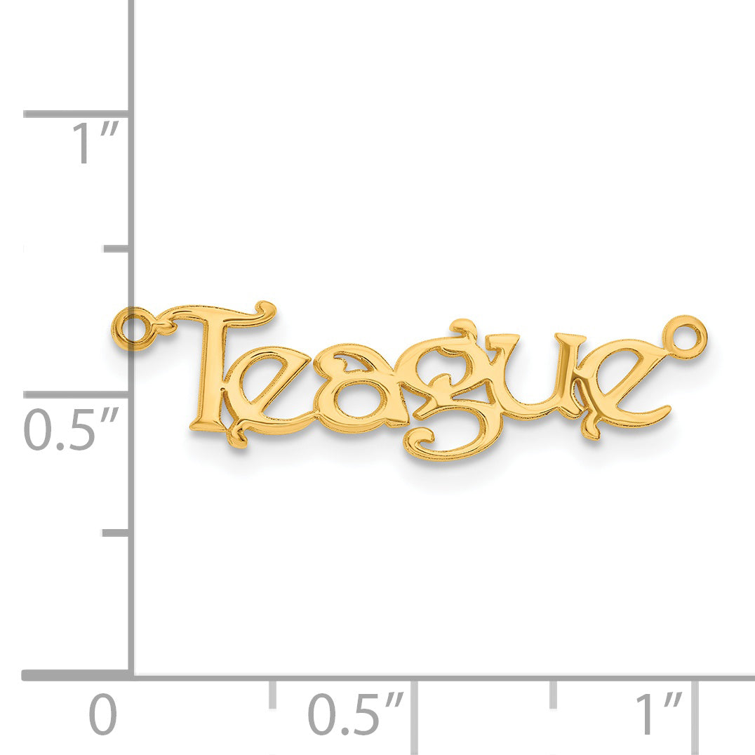 Sterling Silver Gold plated Bouquet Font Name Plate