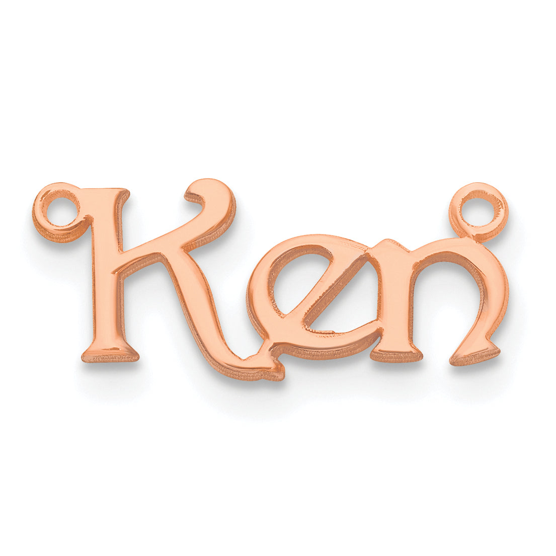 Sterling Silver Rose Gold plated Bouquet Font Name Plate
